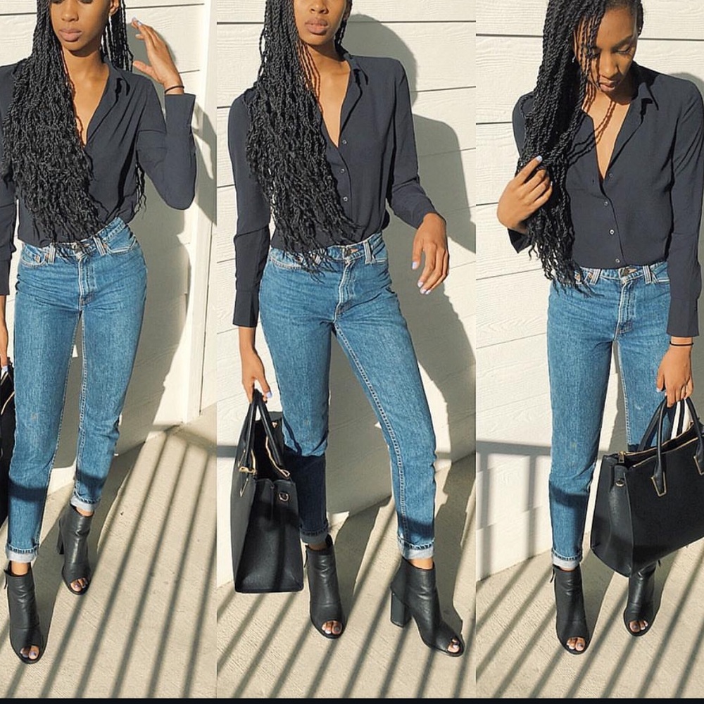 Small Black mesh button up